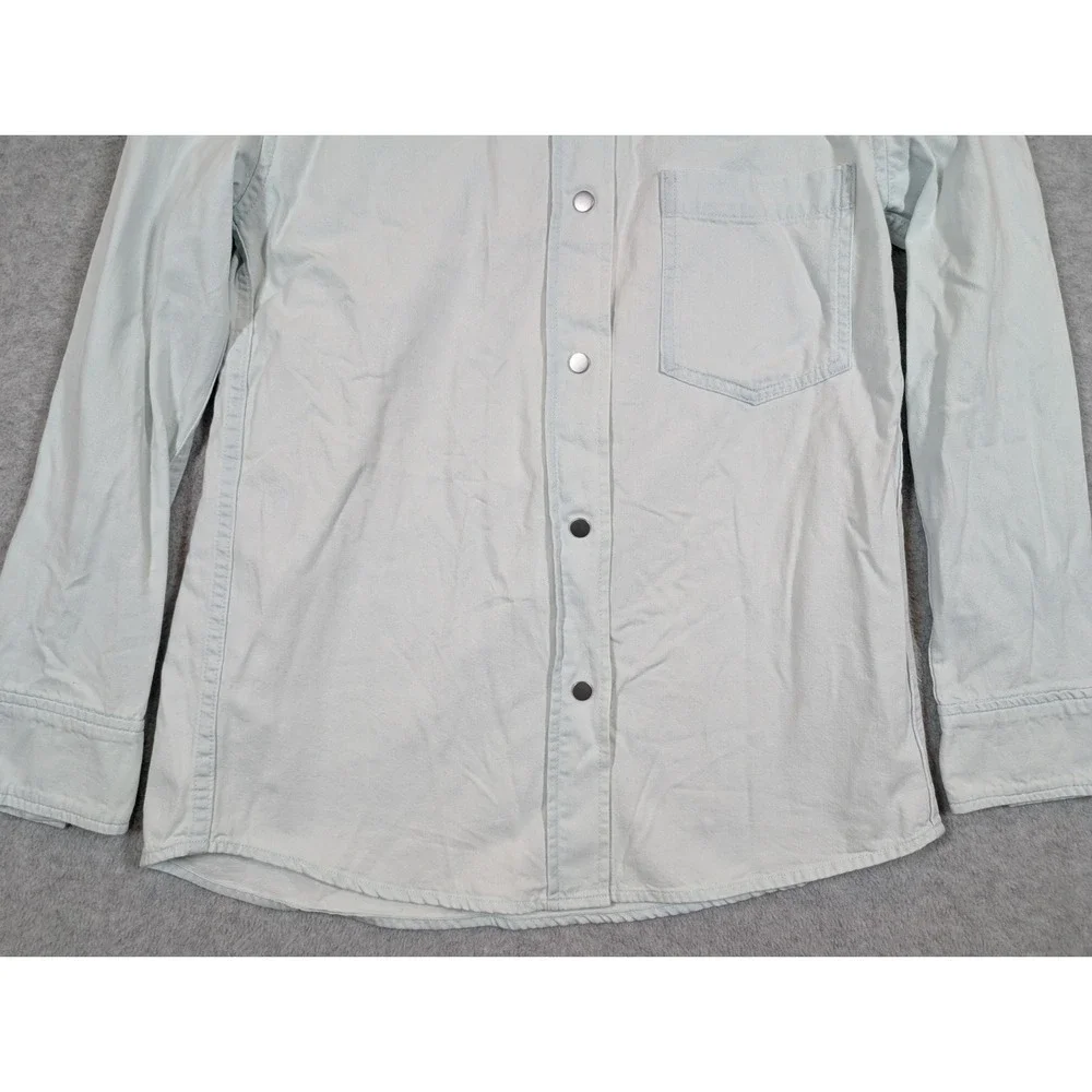 Vince Men Shirt XS Twill‎ Cotton Long Sleeve Light Blue Casual